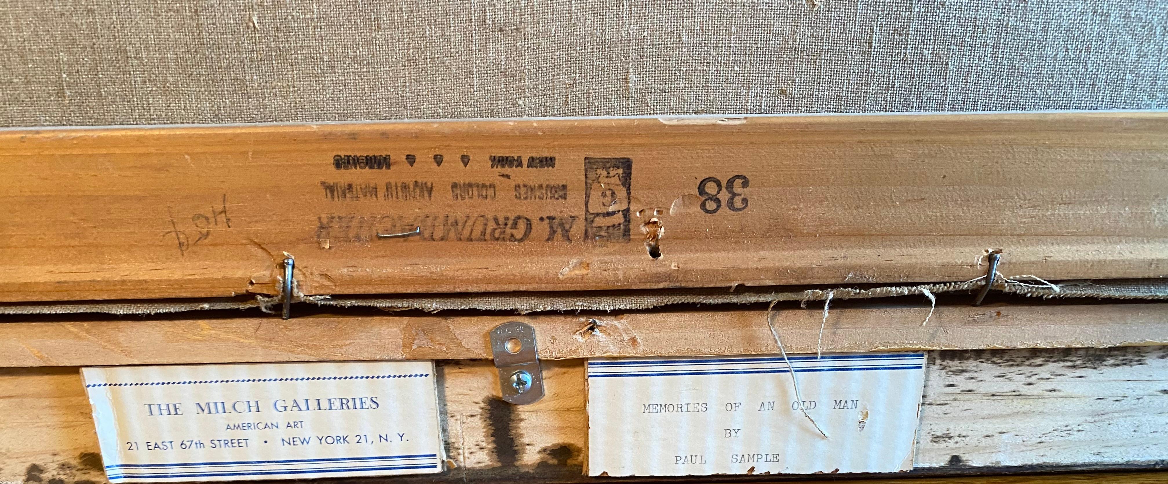 Memories of an Old Man - Brown Figurative Painting by Paul Sample