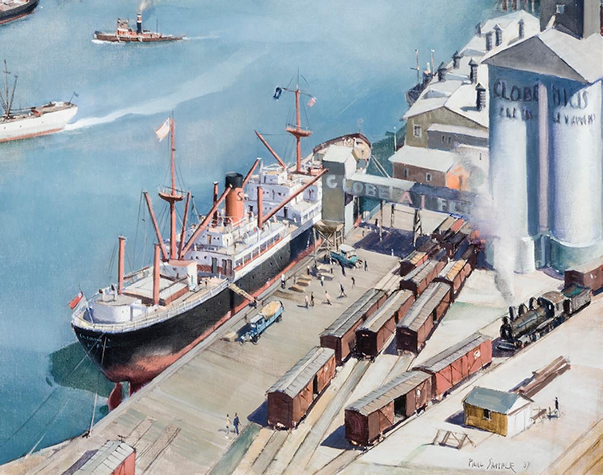 San Pedro Harbor  - Painting by Paul Sample