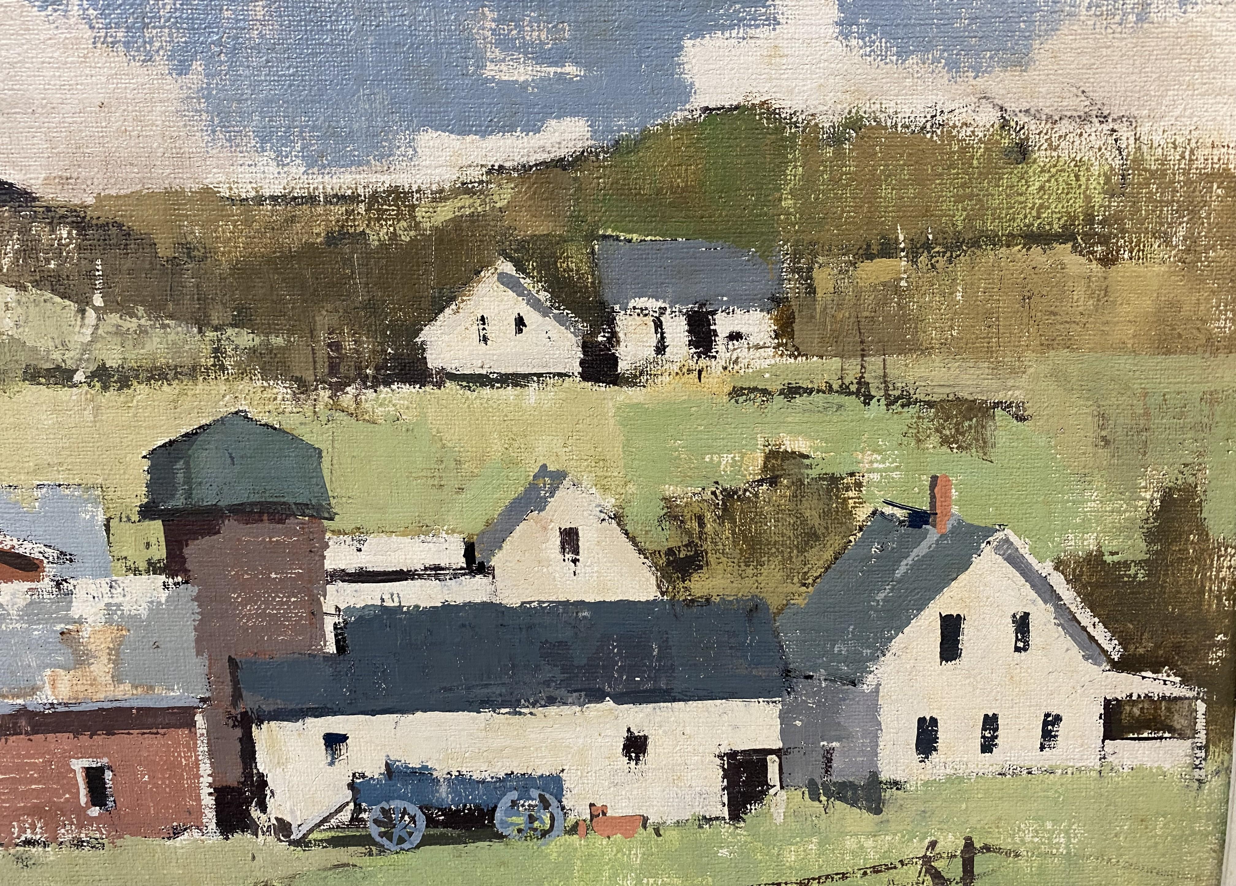 Vermont Farm - Brown Landscape Painting by Paul Sample