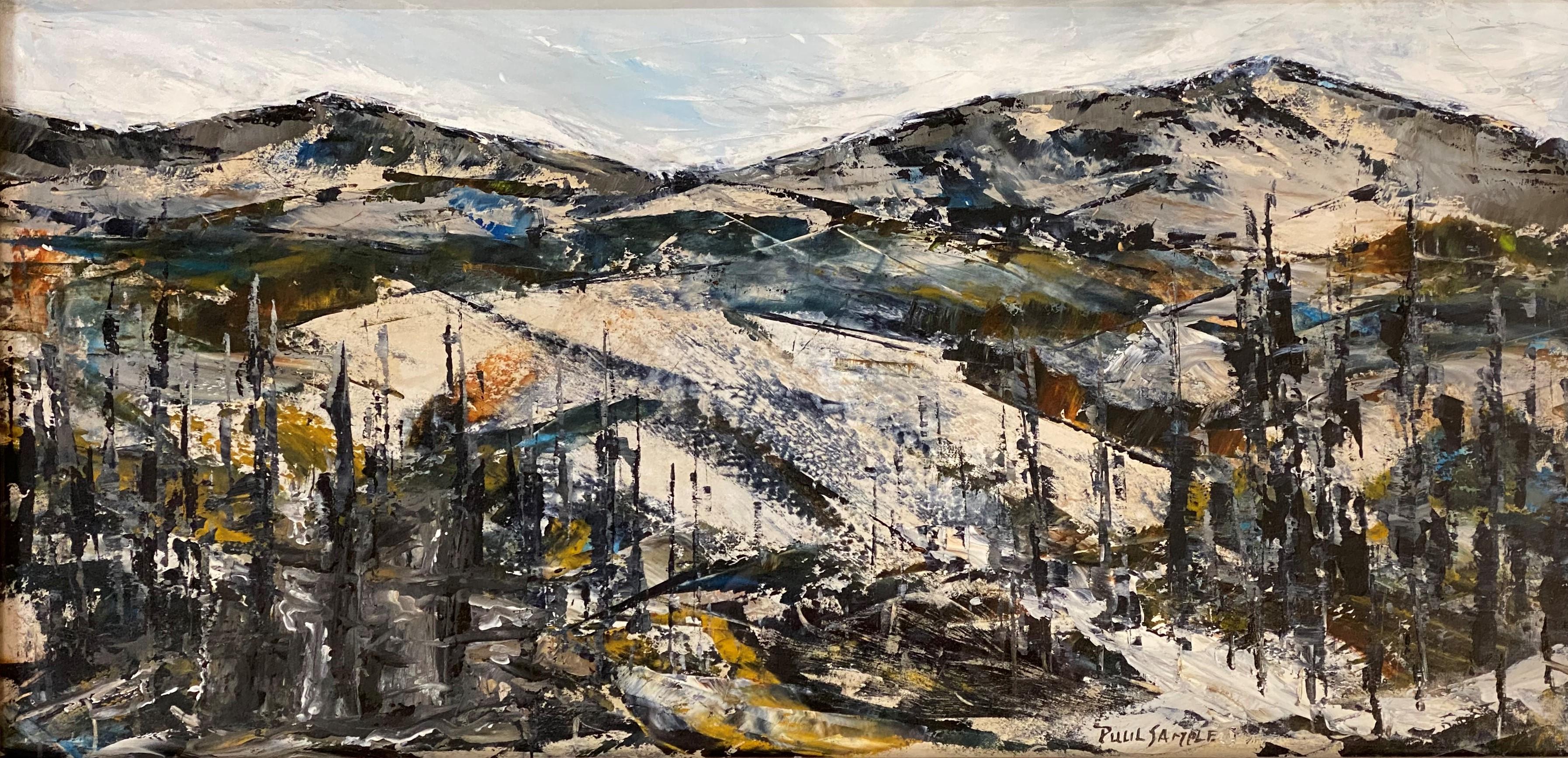 Vue d'une montagne enneigée, probablement Crotched Mountain - Impressionnisme américain Art par Paul Sample
