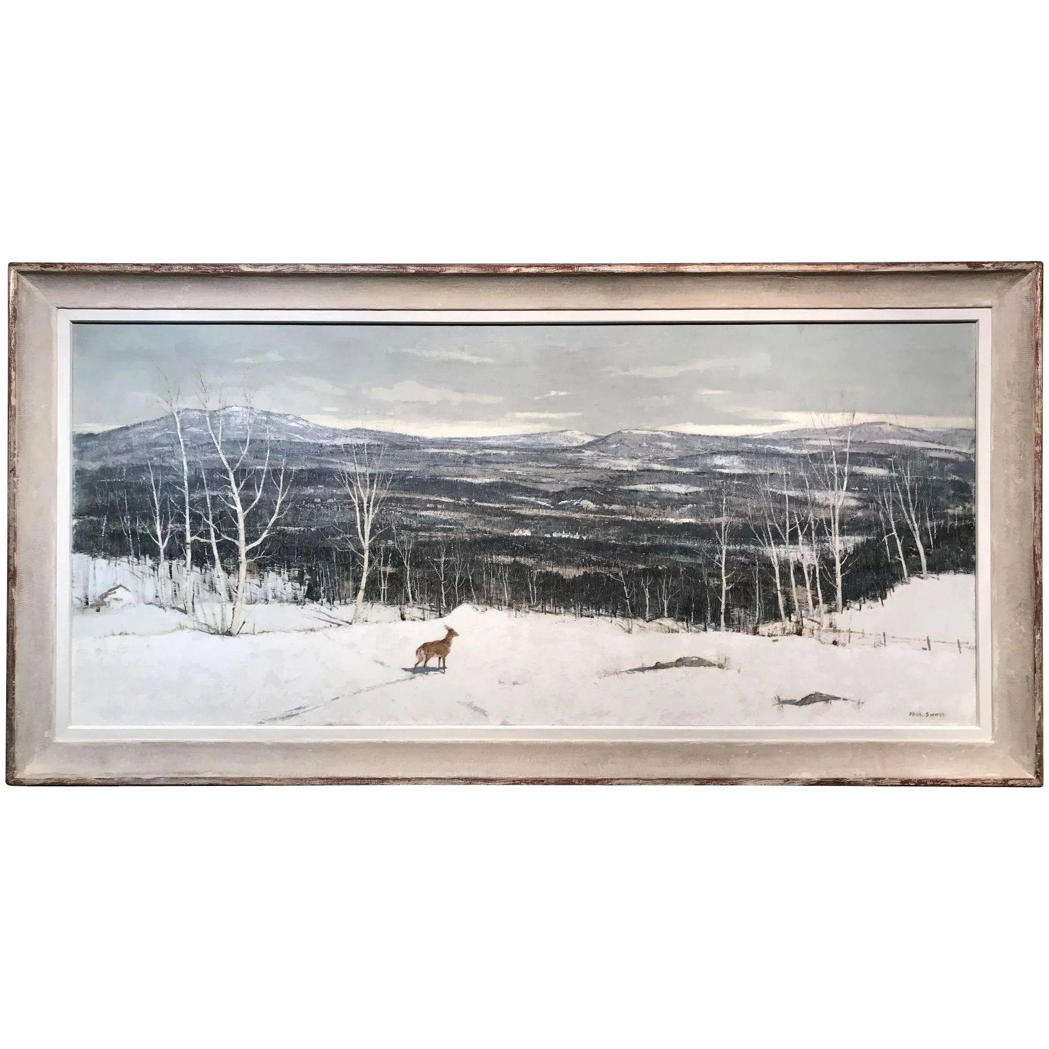 View of Verney Farm, Bennington NH - Painting by Paul Sample