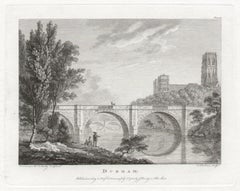 Antique Durham. Paul Sandby C18th English landscape engraving