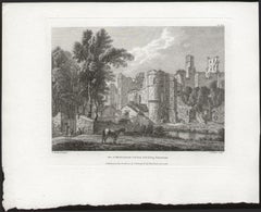 Middleham Castle, Yorkshire. Paul Sandby C18th English landscape engraving