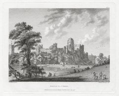 North East View of Pembroke, Wales. Paul Sandby C18th landscape engraving