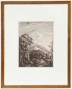 Paul Sandby (1730-1809) - 18th Century Etching, Figures in A Foothill