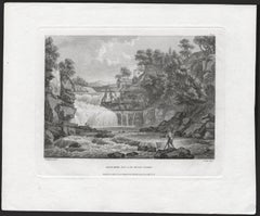 Stone-Bier Lin on the River Clyde, Scotland. Paul Sandby C18th landscape