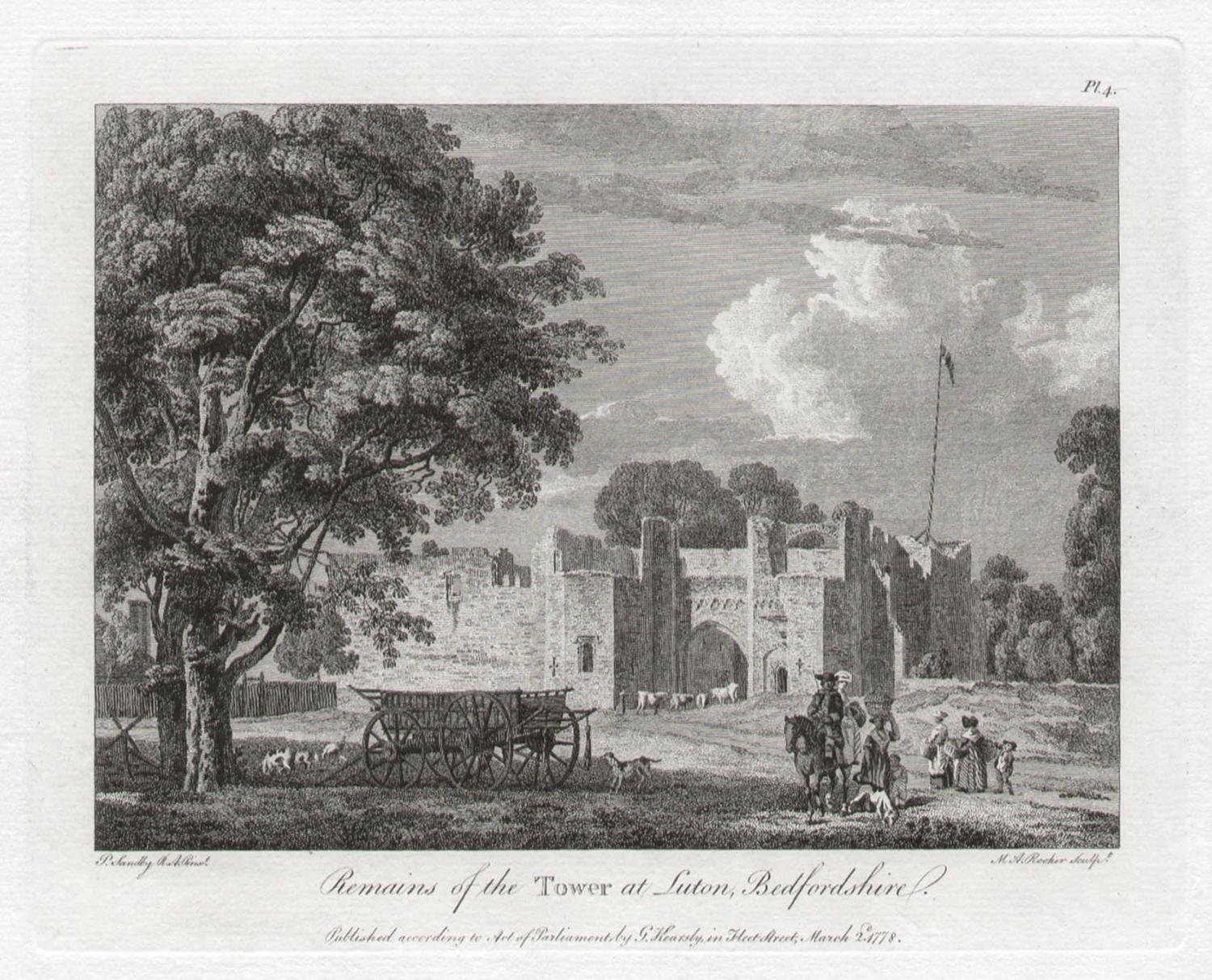 Tower at Luton, Bedfordshire. Paul Sandby C18th English landscape engraving