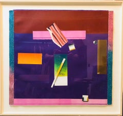 Große Assemblage-Collage Monotypie kalifornische Kunst von Styria Studios