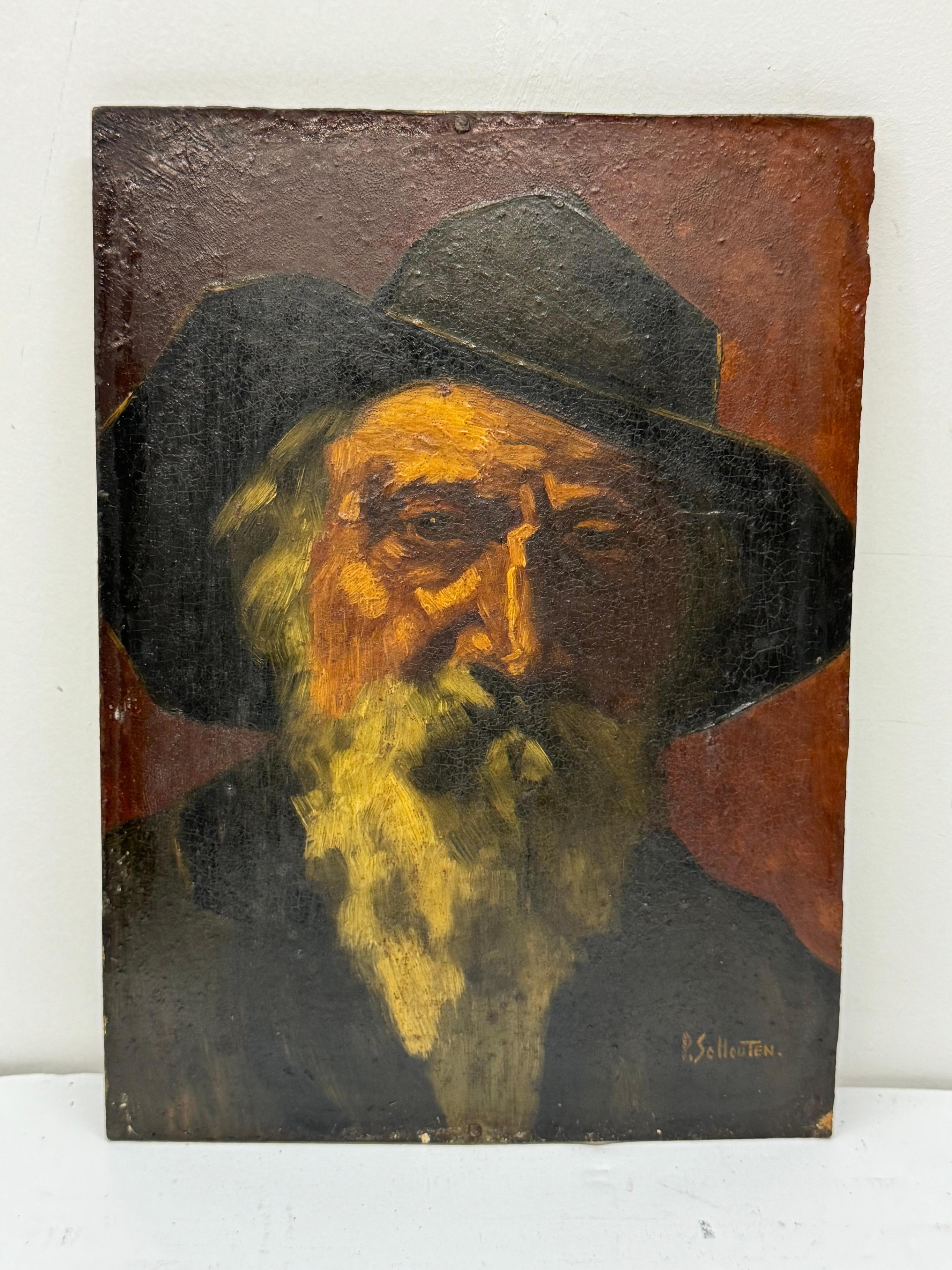 Paul Schouten (1860-1922) Portrait d'un homme âgé et barbu
