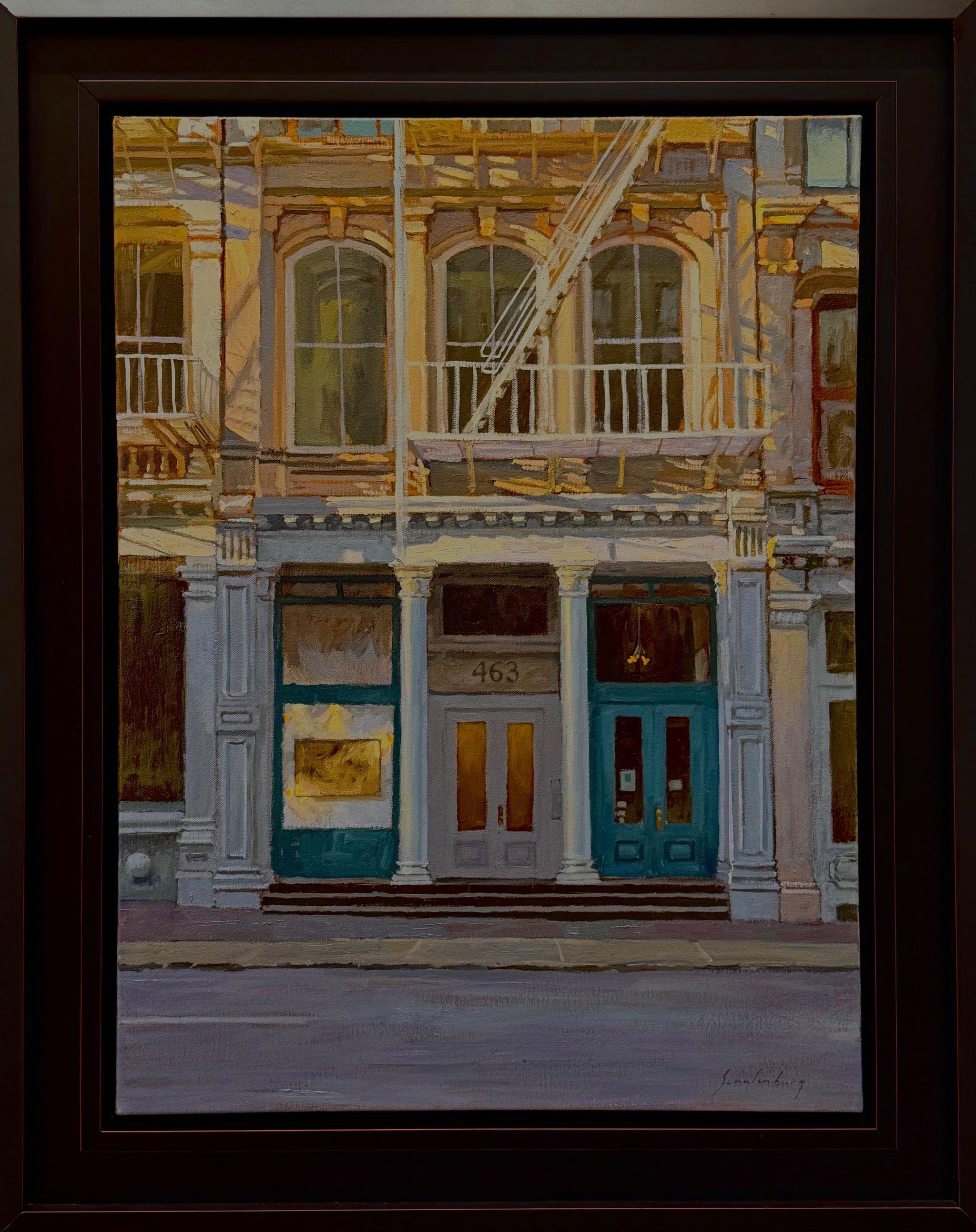 A lo largo de la calle Broome, Enmarcado - Painting de Paul Schulenburg