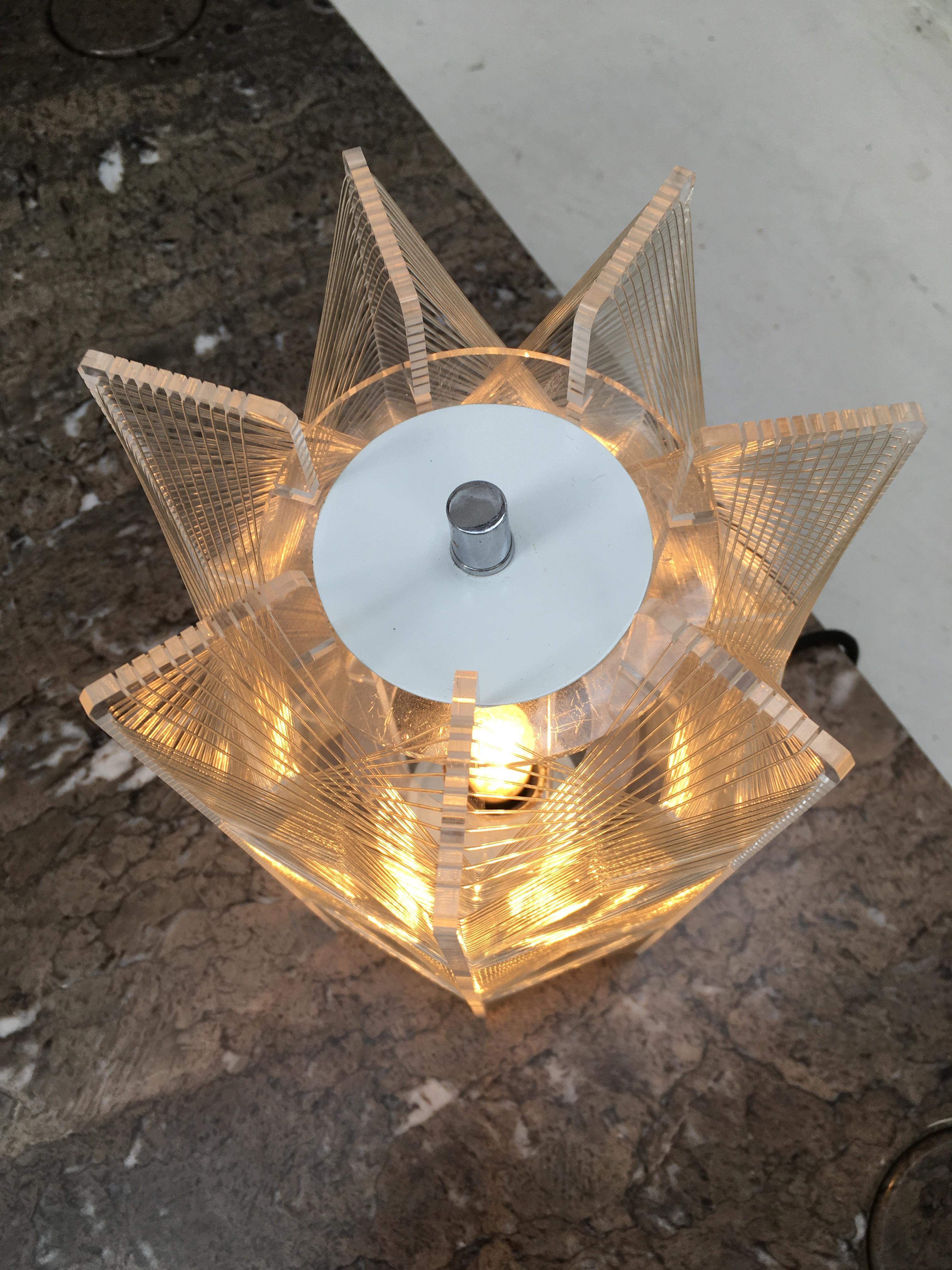 Lampe de bureau Paul Secon pour Sompex en lucite et fil de fer de l'ère spatiale, années 1960 en vente 2