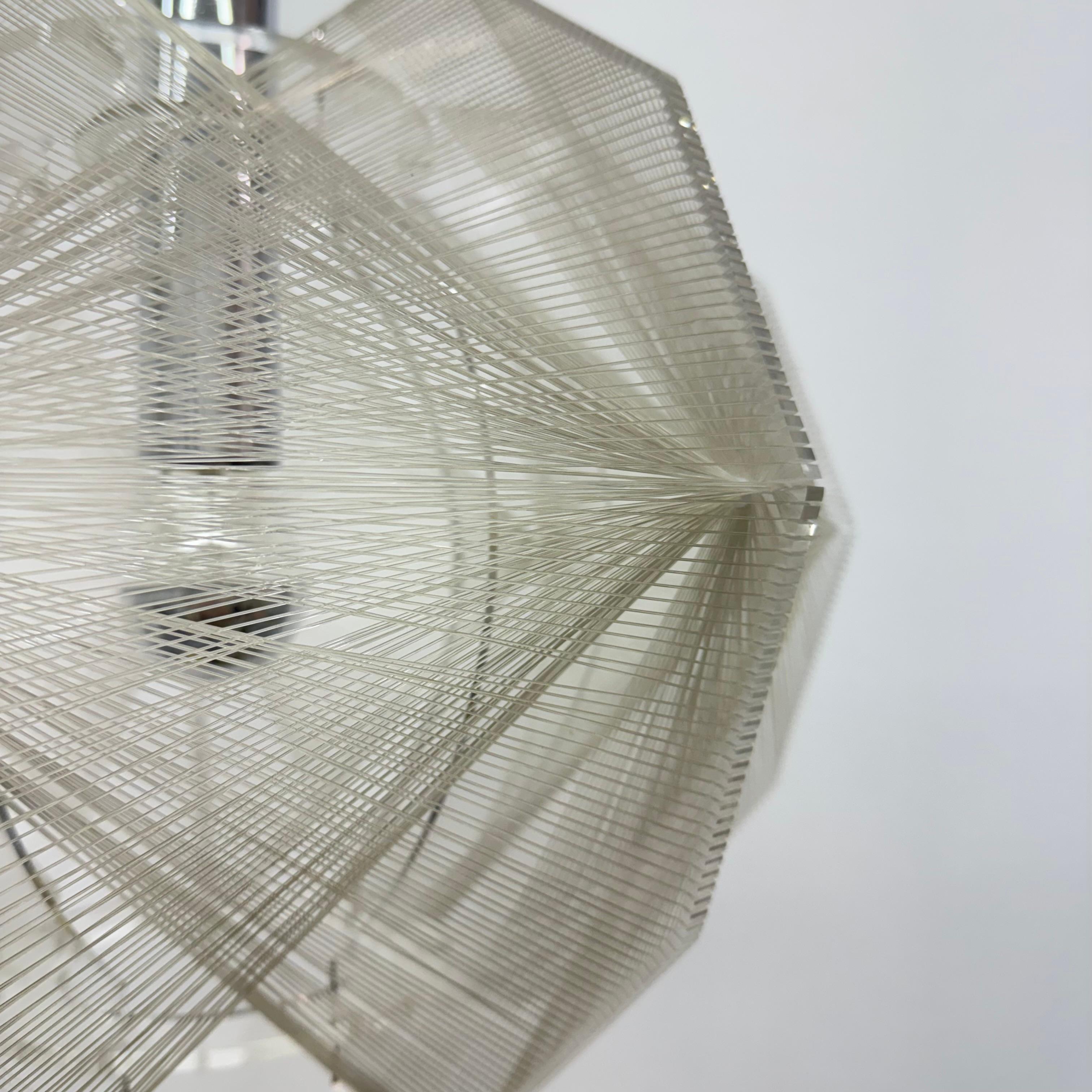 Paul Secon para Sompex Lámpara colgante Clear Wire , años 70 Alemania en venta 5