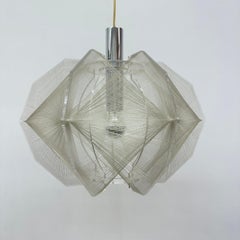 Paul Secon per Sompex Lampada a sospensione in filo trasparente, anni '70, Germania