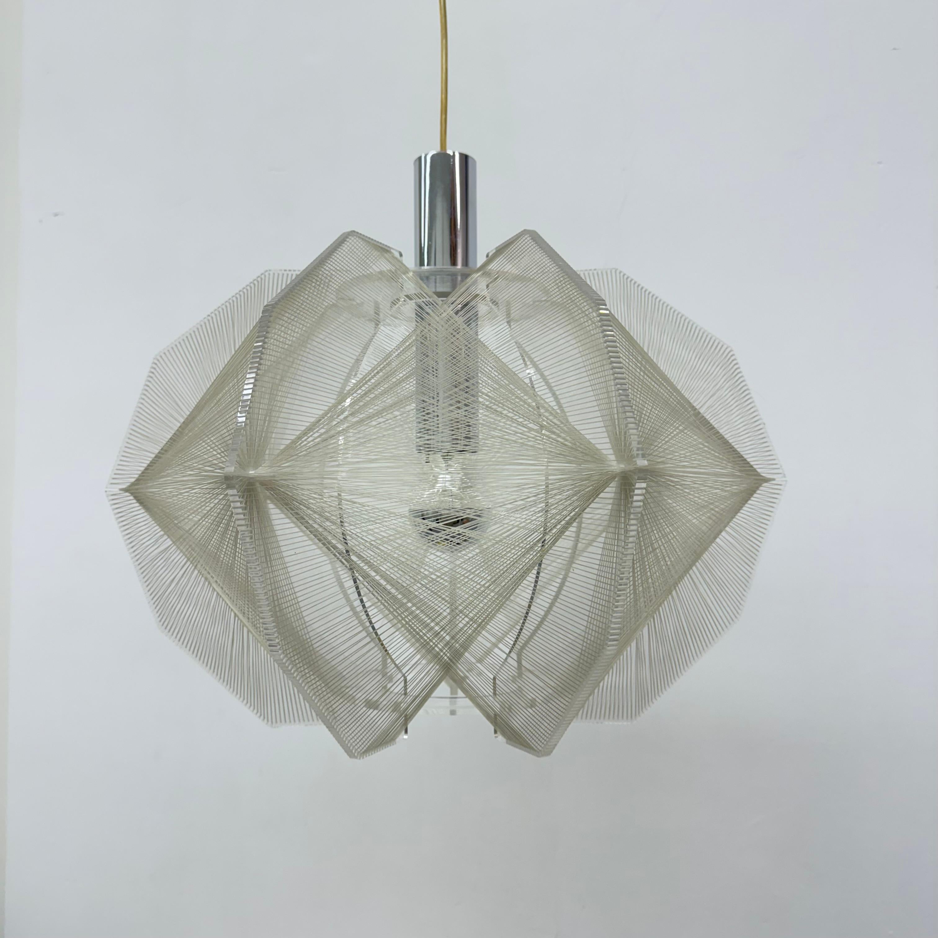 Paul Secon para Sompex Lámpara colgante Clear Wire , años 70 Alemania finales del siglo XX en venta