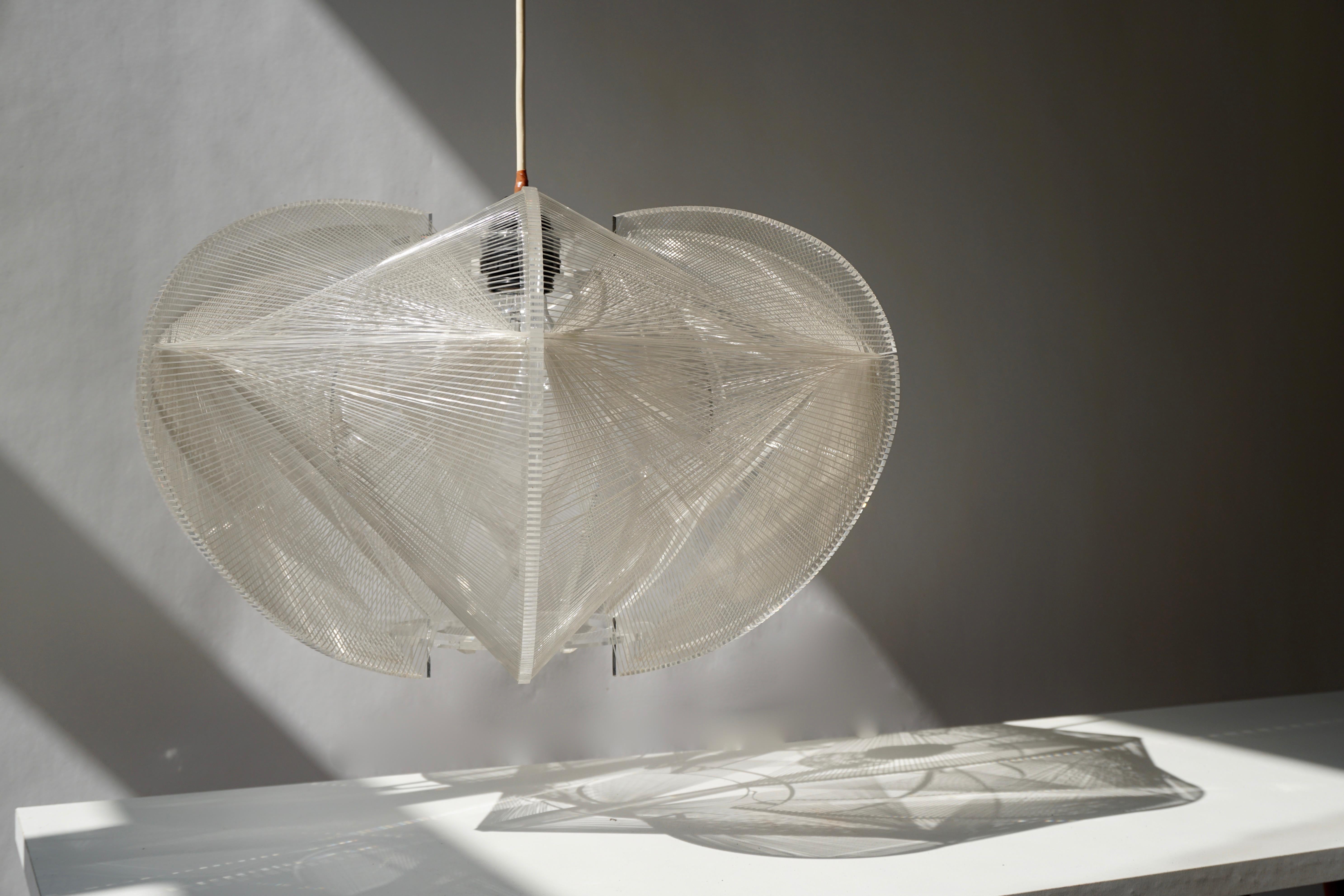 20th Century Paul Secon for Sompex-Clear Wire Pendant Lamp, 1970s