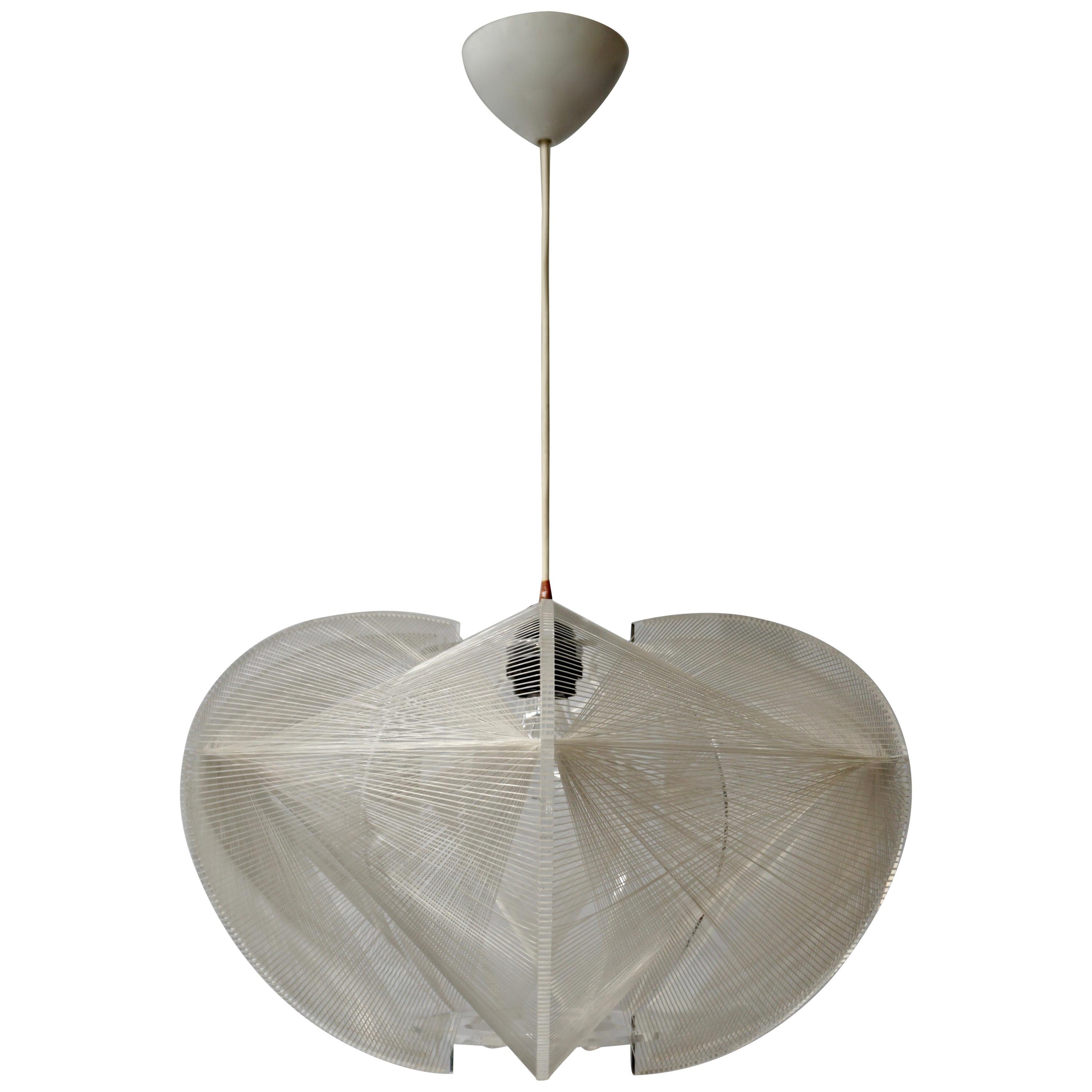 Paul Secon for Sompex-Clear Wire Pendant Lamp, 1970s