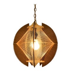 Paul Secon for Sompex Nylon and Lucite Geometric Hanging Pendant Lamp, 1970s