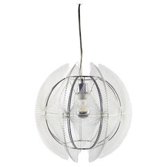 Vintage Paul Secon Pendant Lamp Sompex Mid-century Nylon Plexiglass 1970s Germany