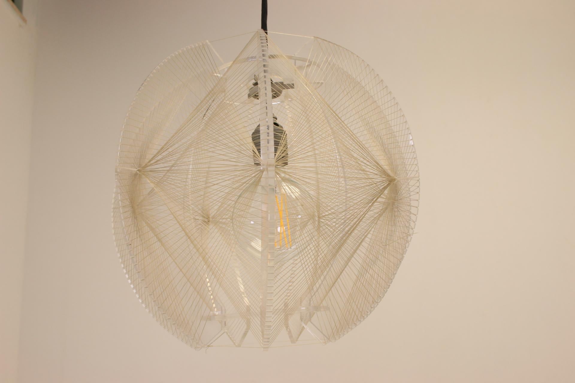 French Paul Secon Spider Web Hanging Lamp
