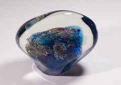 Paul Seide pour Milropa Studio Sculpture ou presse-papier Art Studio Glass 1977