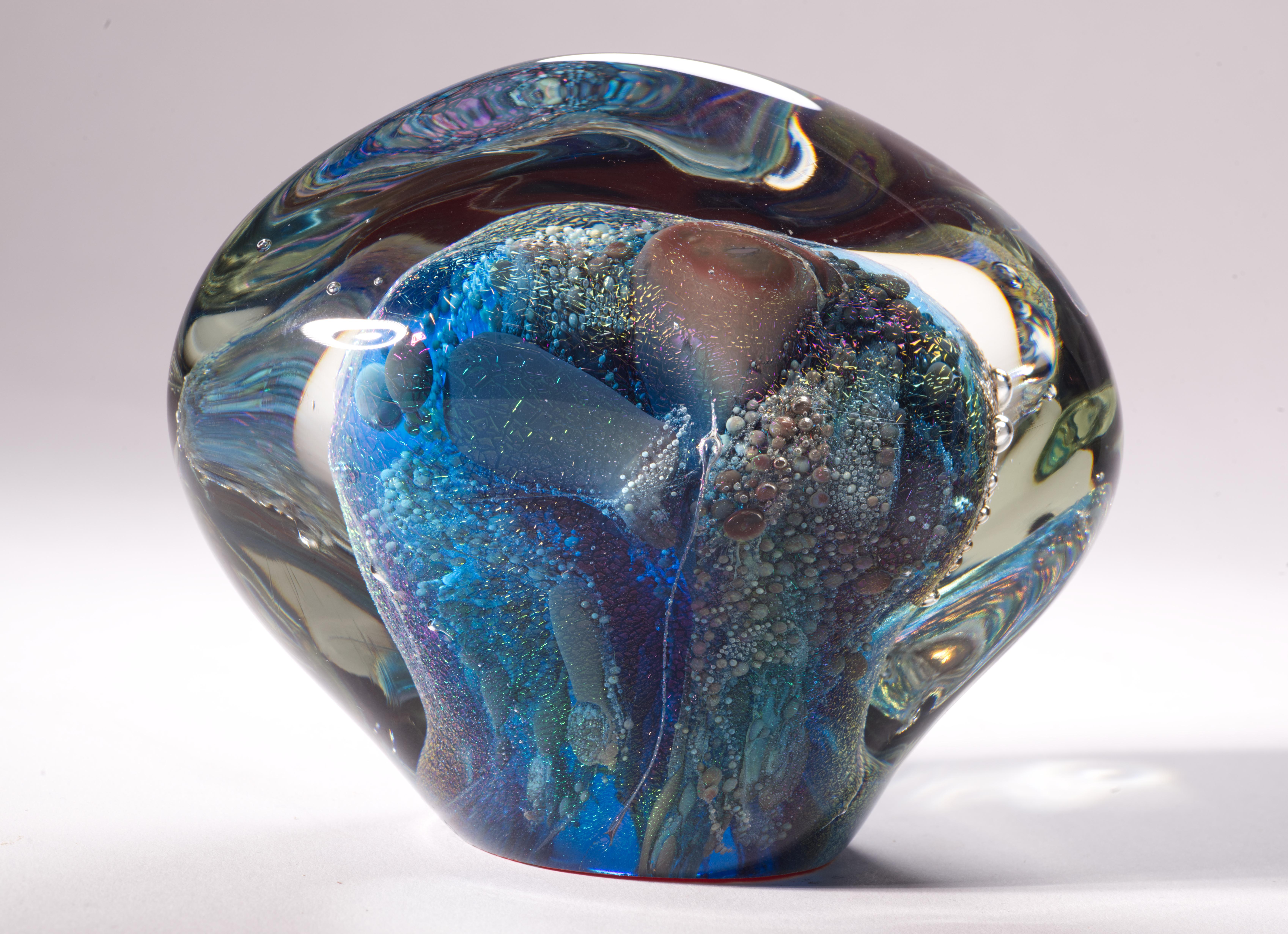 Fait main Paul Seide pour Milropa Studio Sculpture ou presse-papier Art Studio Glass 1977 en vente