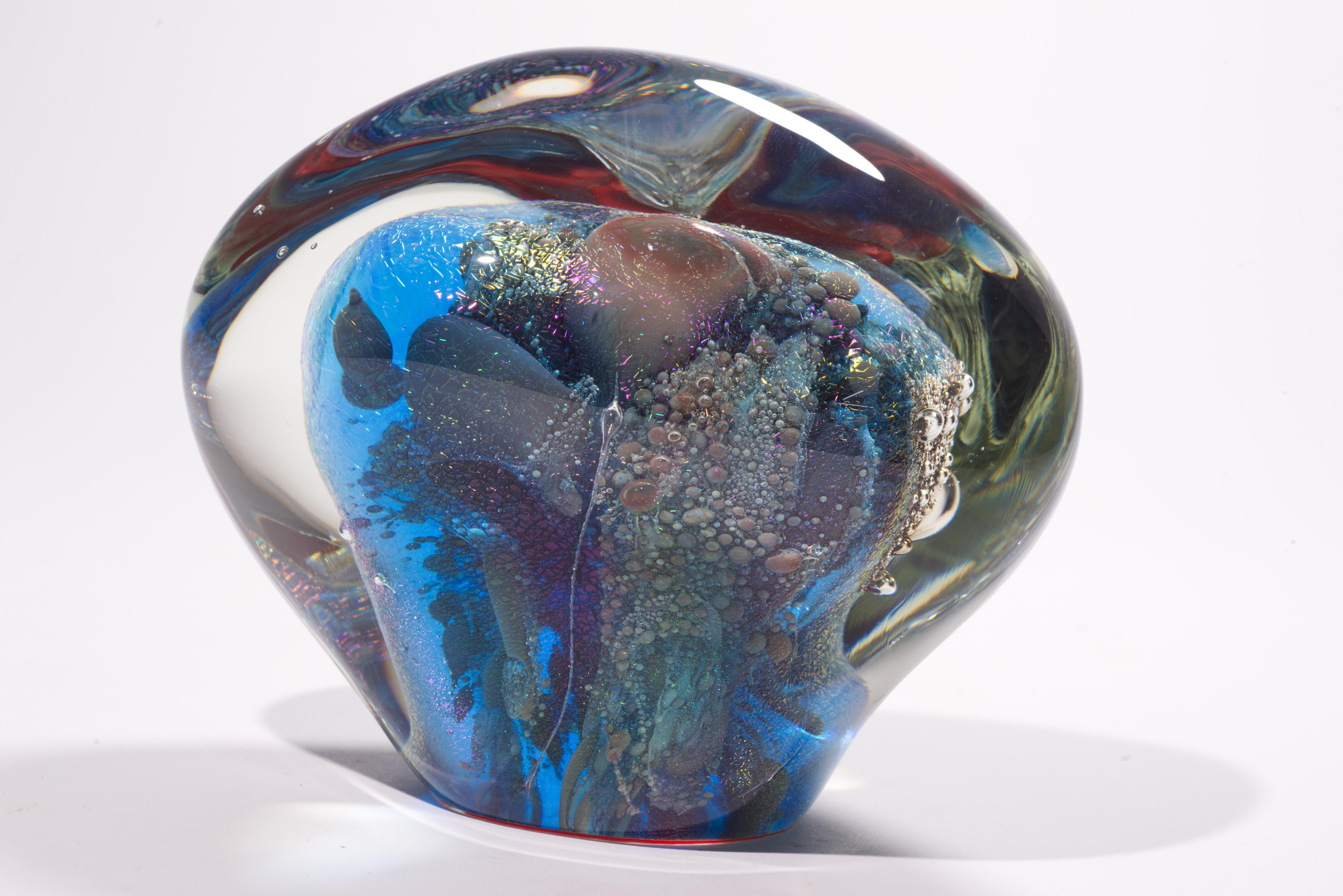 Paul Seide pour Milropa Studio Sculpture ou presse-papier Art Studio Glass 1977 Bon état - En vente à Clifton Springs, NY