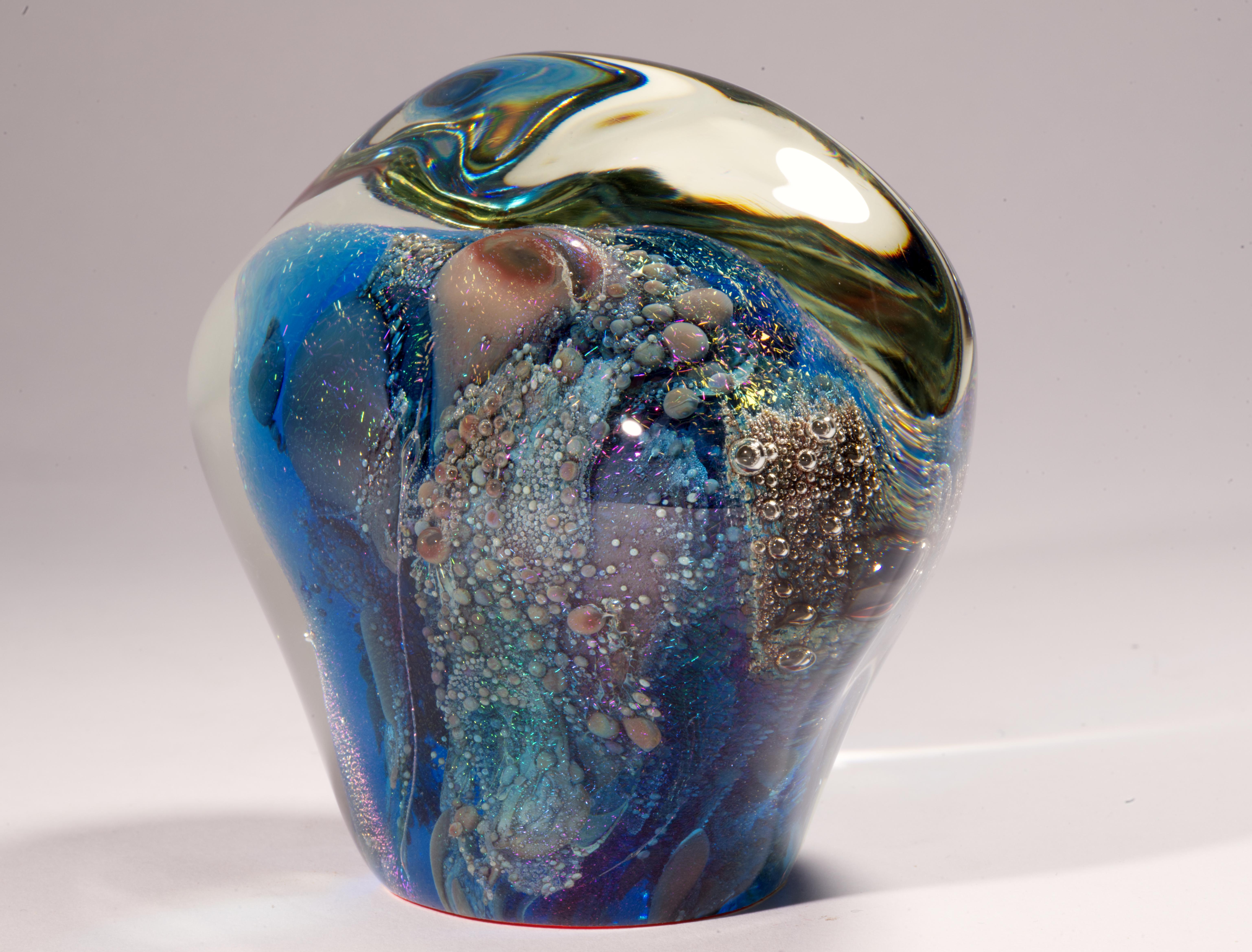 20ième siècle Paul Seide pour Milropa Studio Sculpture ou presse-papier Art Studio Glass 1977 en vente
