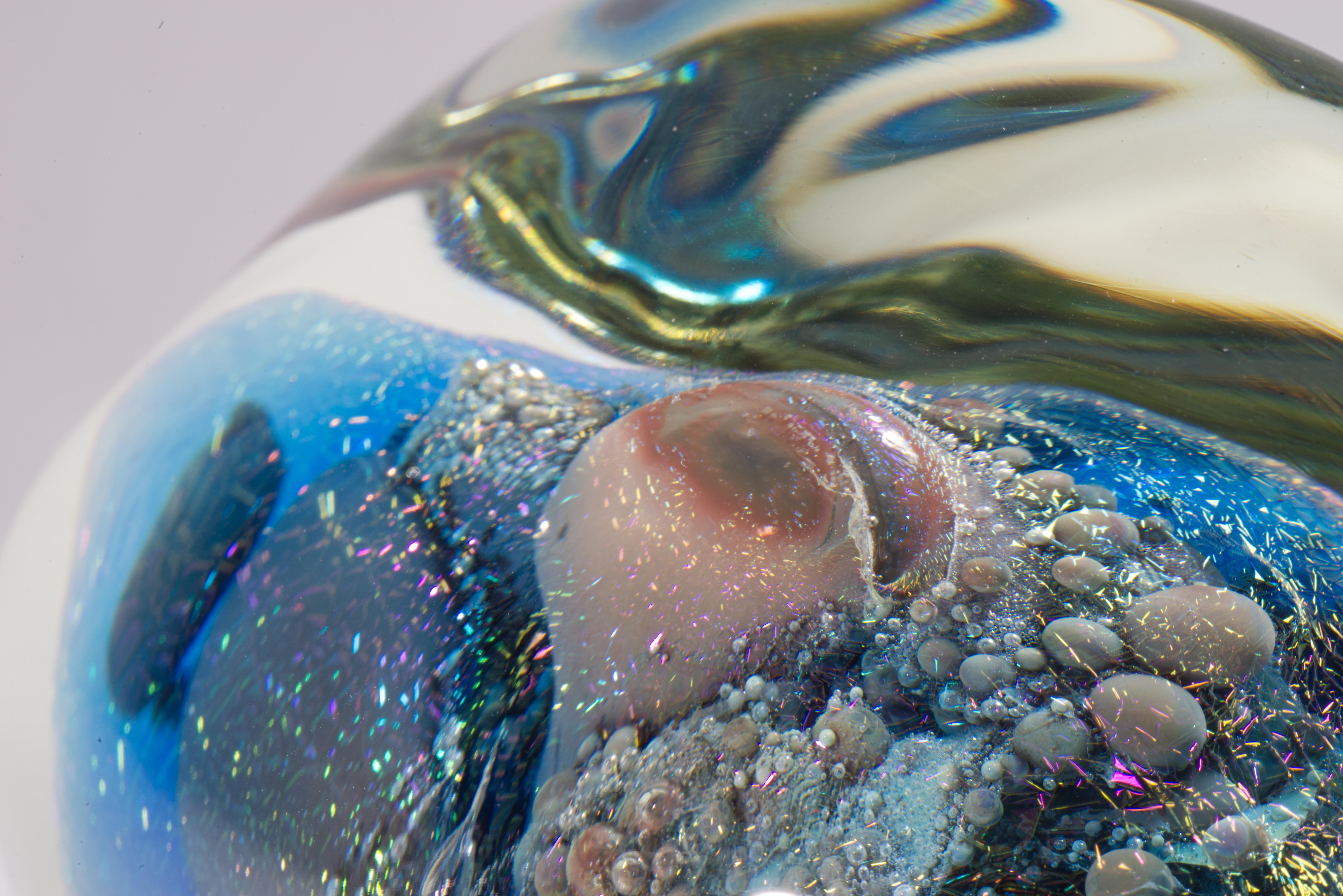 Verre d'art Paul Seide pour Milropa Studio Sculpture ou presse-papier Art Studio Glass 1977 en vente