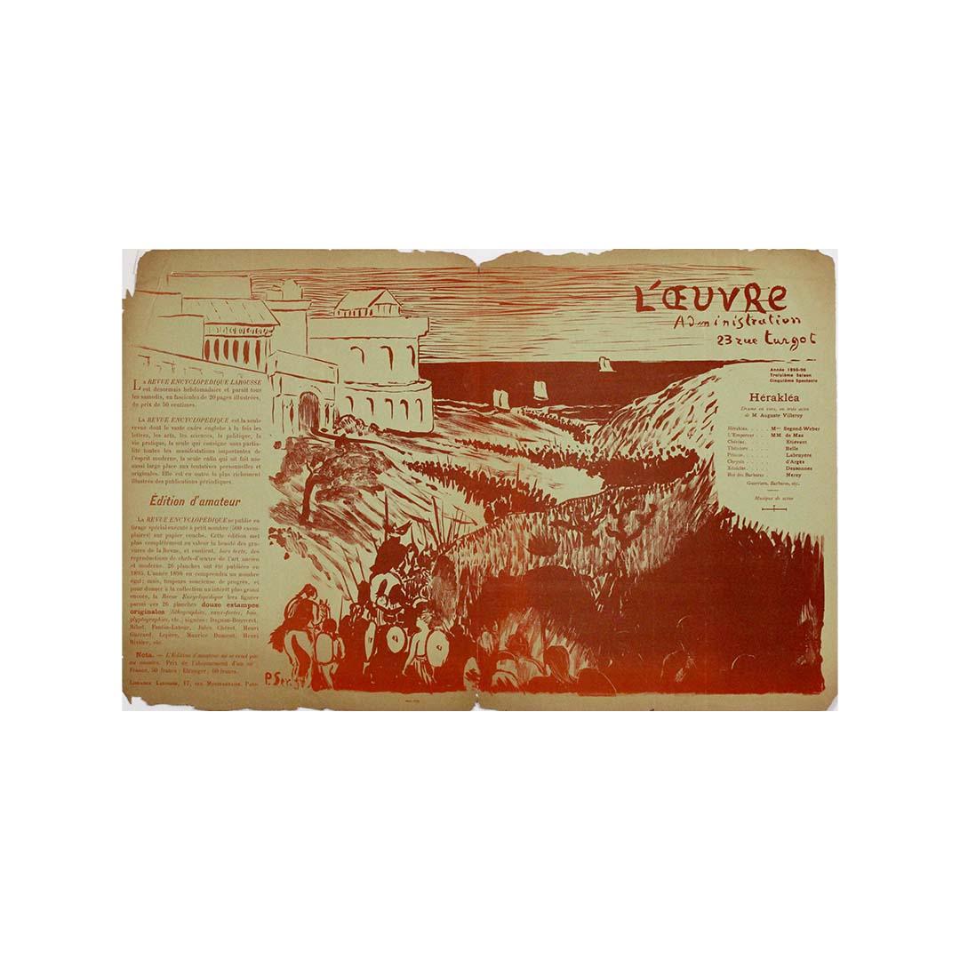 1896 Original lithografisches Programm von Paul Sérusier für das Théâtre de l'Œuvre im Angebot 1