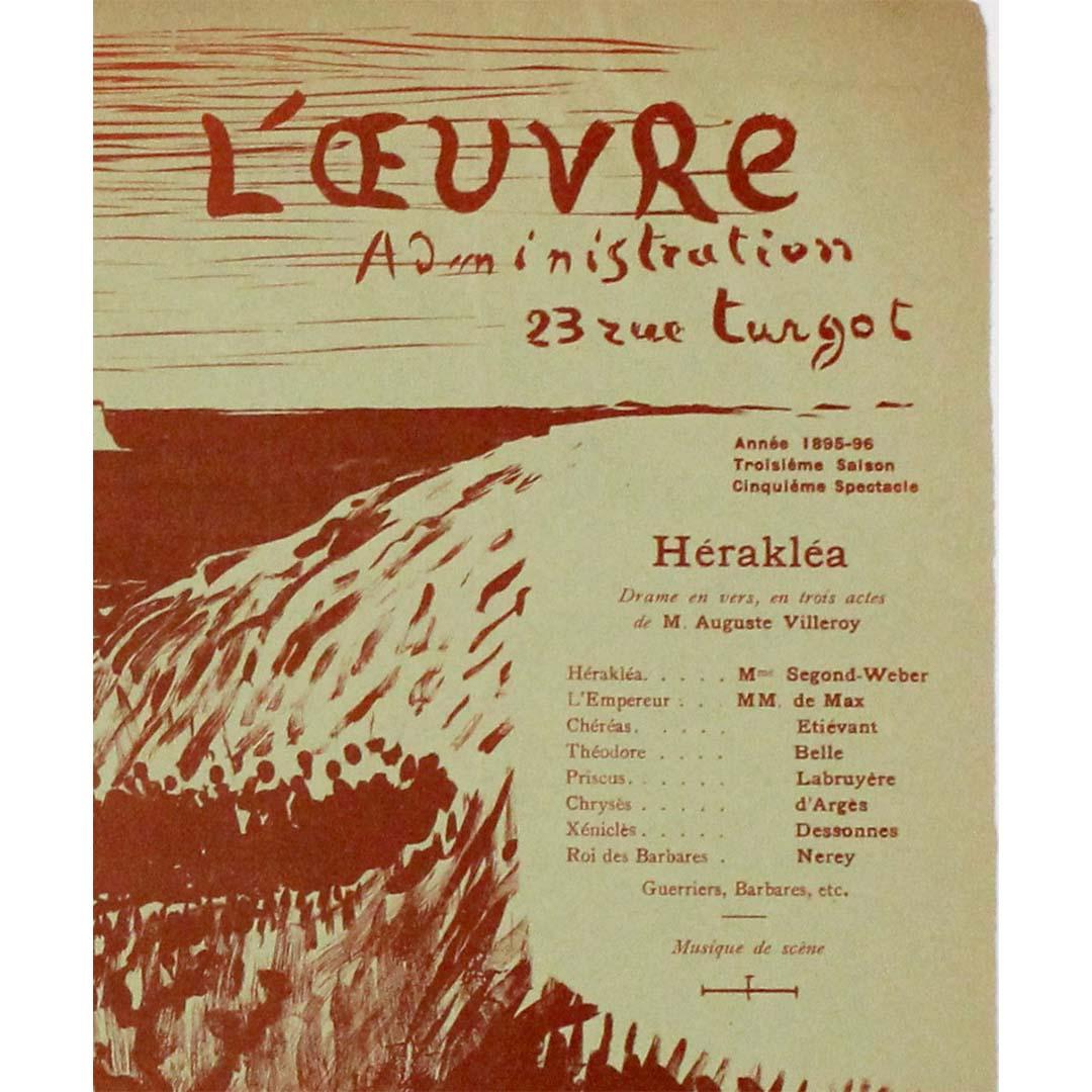 1896 Original lithografisches Programm von Paul Sérusier für das Théâtre de l'Œuvre im Angebot 3