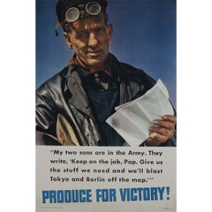 1942 Produce for Victory! Original WWII Poster by Paul Shafer
