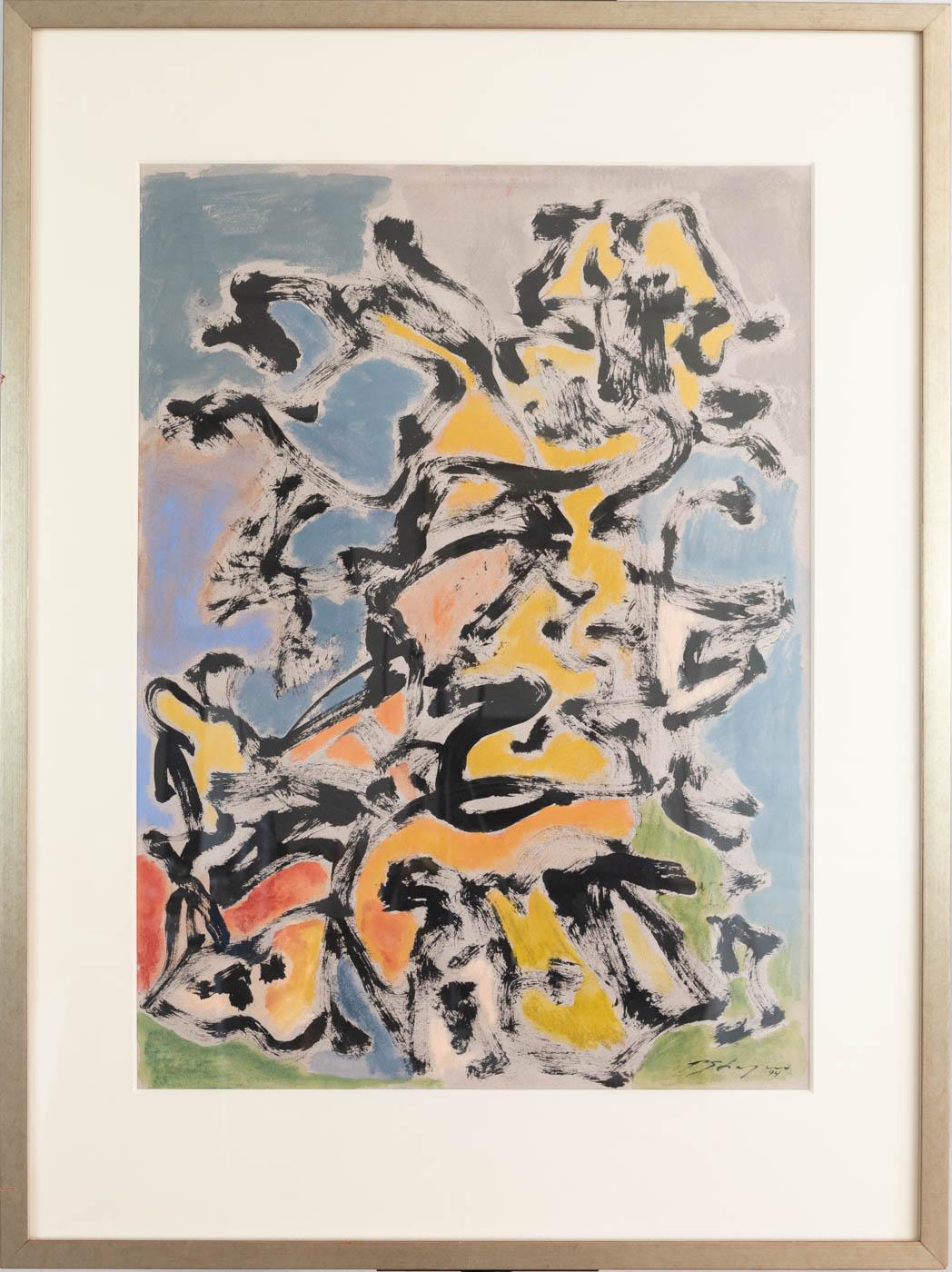 Chinese garden - Abstract Painting by Paul Shapiro