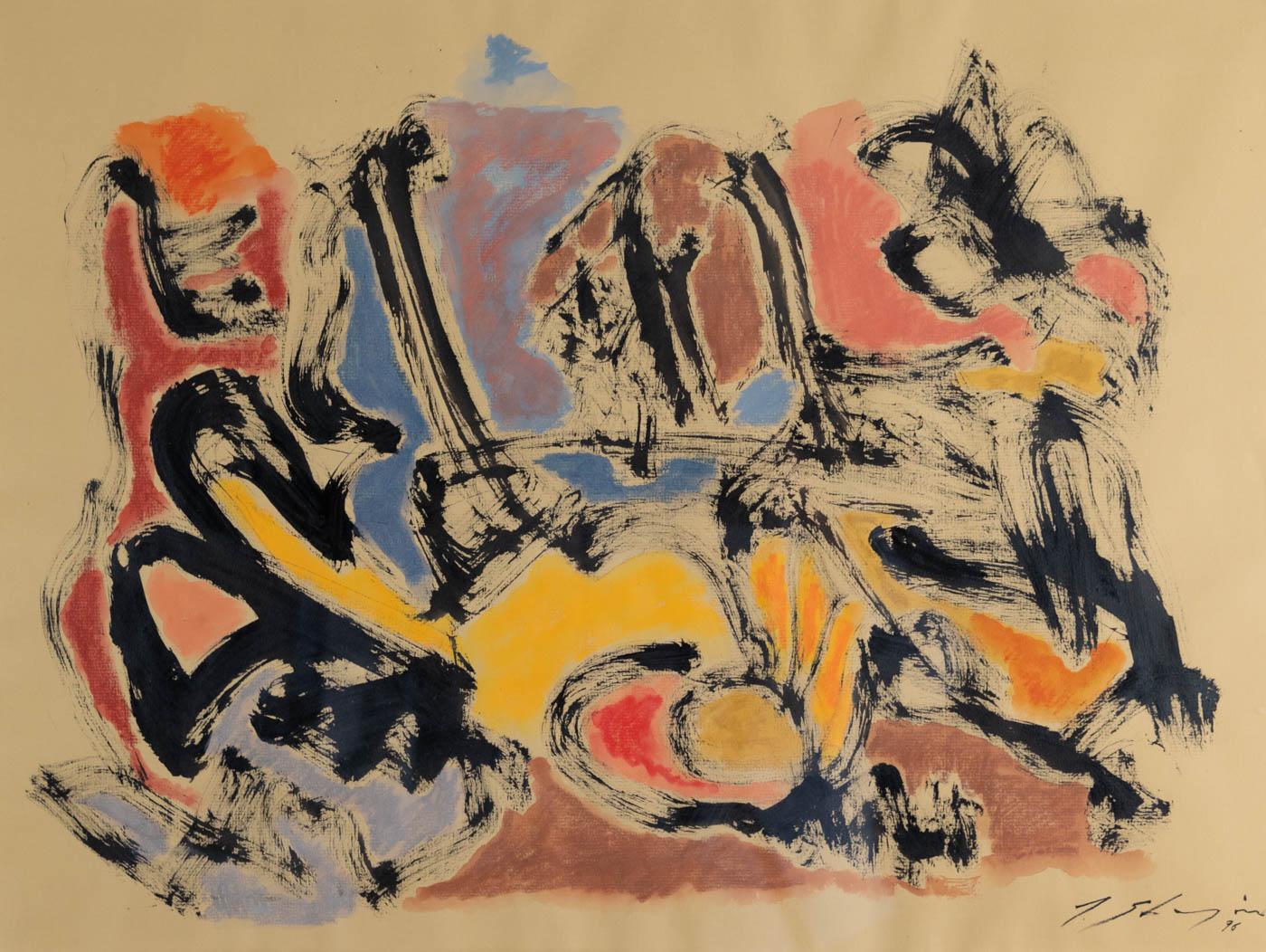 Farbzeichnung #3 (Braun), Abstract Painting, von Paul Shapiro