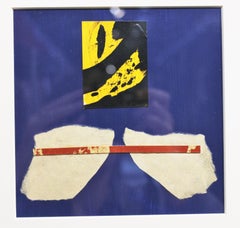 Abstrakte blau getönte Collage ""Out of the Blue"