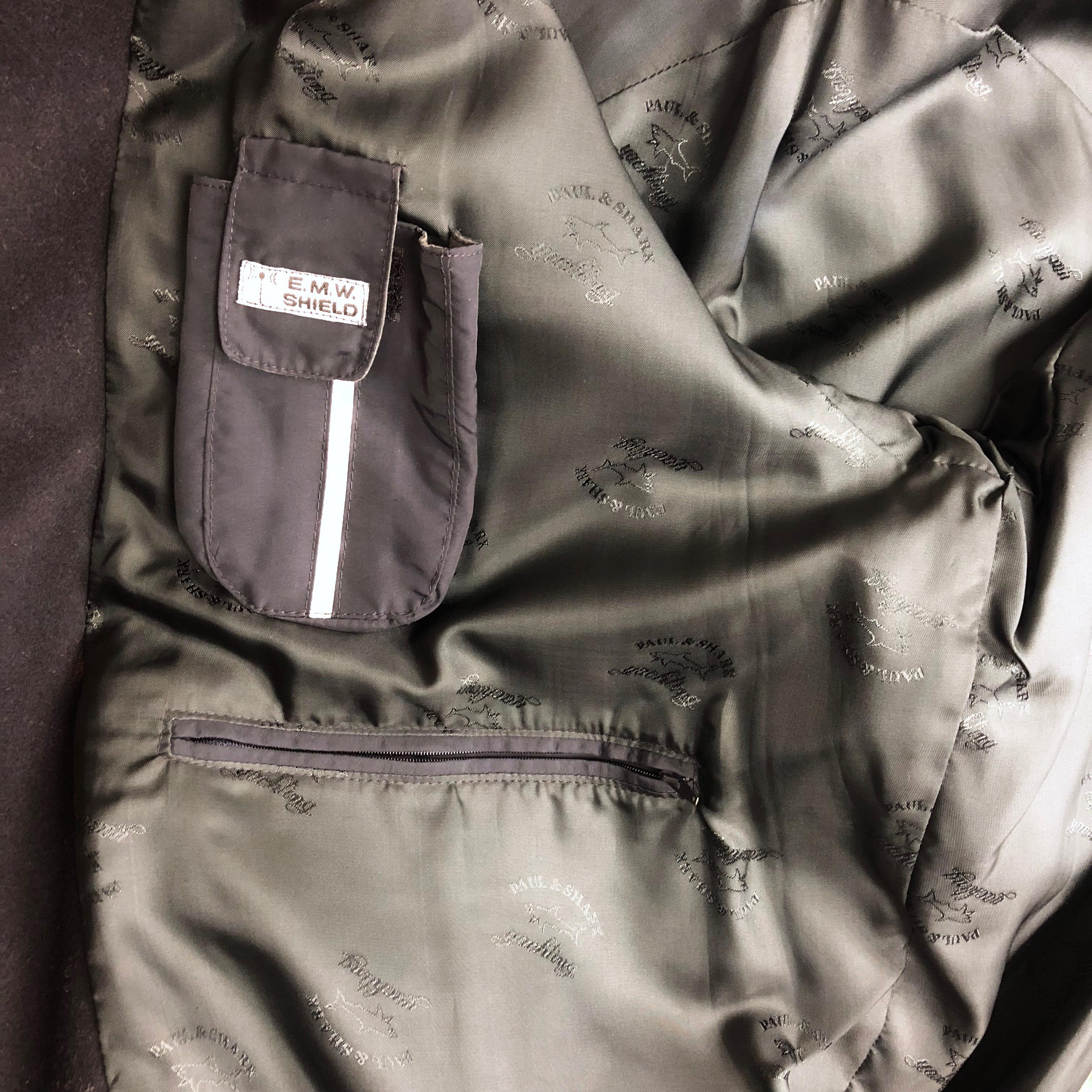 PAUL & SHARK Yachting Men's Full Zip Wool Navy Blue Bomber Jacket In Excellent Condition In Westlake Village, CA
