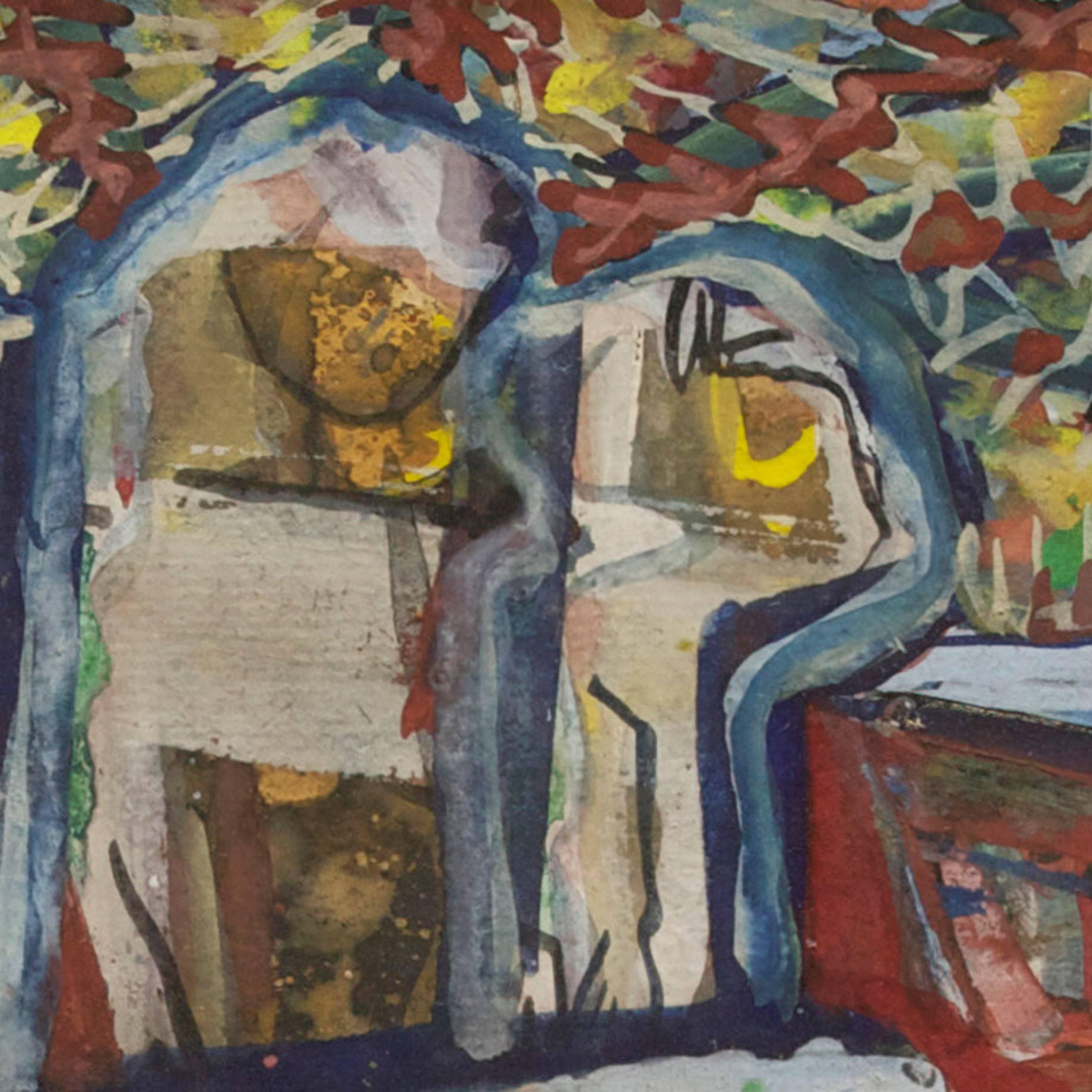 Untitled, Modern Mixed Media, 1954, Abstract Expressionism - Abstract Expressionist Mixed Media Art by Paul Shimon