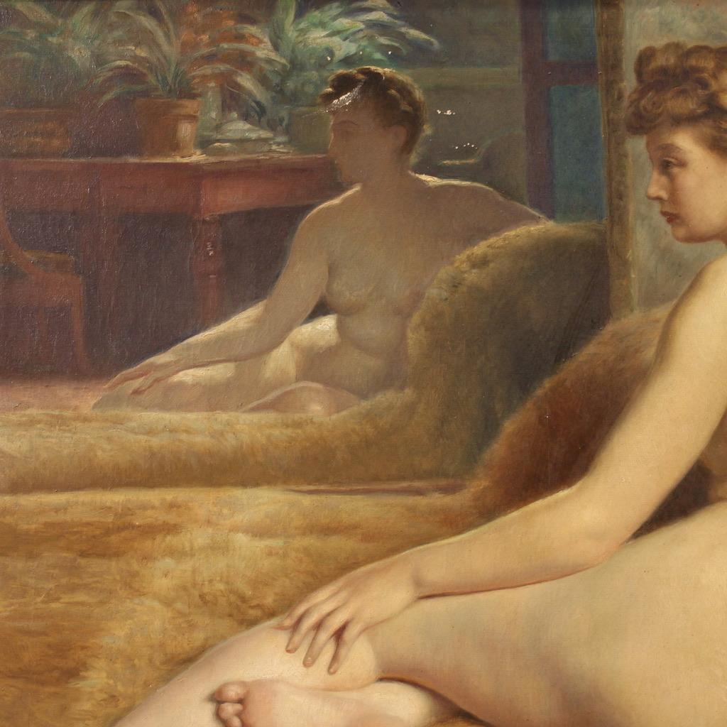 20. Jahrhundert Öl auf Leinwand Französisch weiblicher Akt Gemälde signiert P. Sieffert, 1930 im Angebot 7