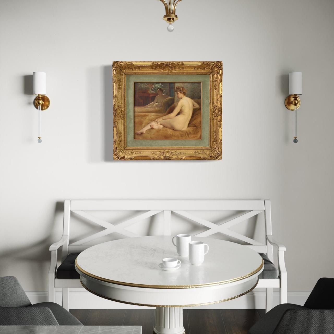 20. Jahrhundert Öl auf Leinwand Französisch weiblicher Akt Gemälde signiert P. Sieffert, 1930 im Angebot 8