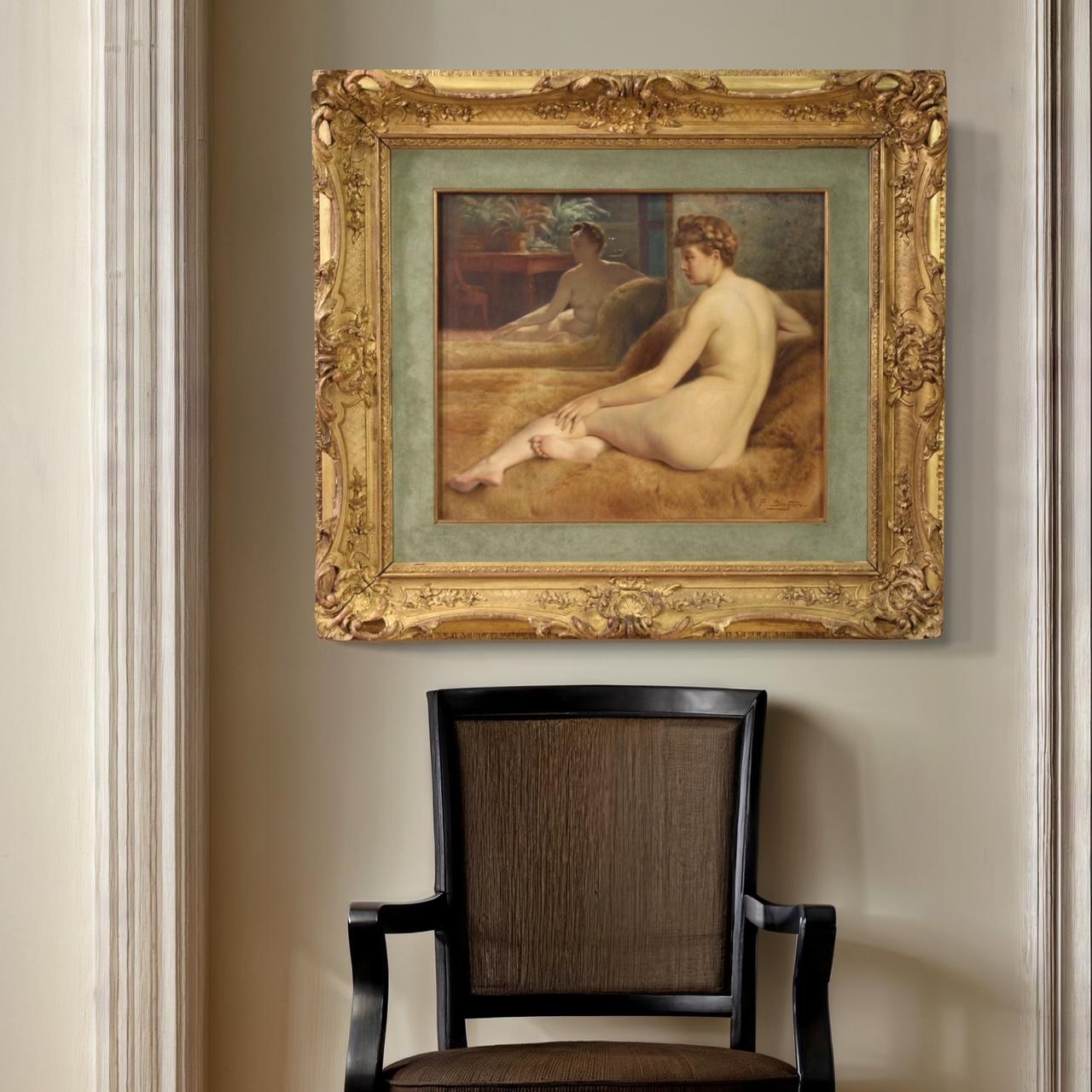 20. Jahrhundert Öl auf Leinwand Französisch weiblicher Akt Gemälde signiert P. Sieffert, 1930 im Angebot 9