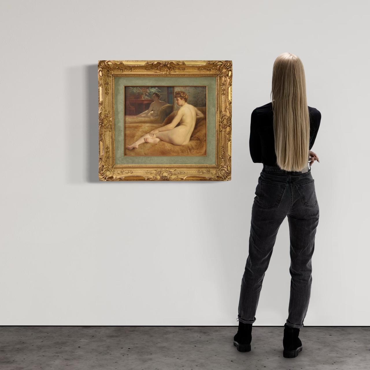 20. Jahrhundert Öl auf Leinwand Französisch weiblicher Akt Gemälde signiert P. Sieffert, 1930 – Painting von Paul Sieffert