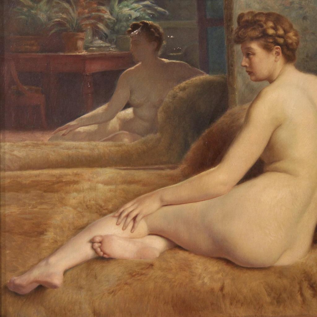20. Jahrhundert Öl auf Leinwand Französisch weiblicher Akt Gemälde signiert P. Sieffert, 1930 im Angebot 1