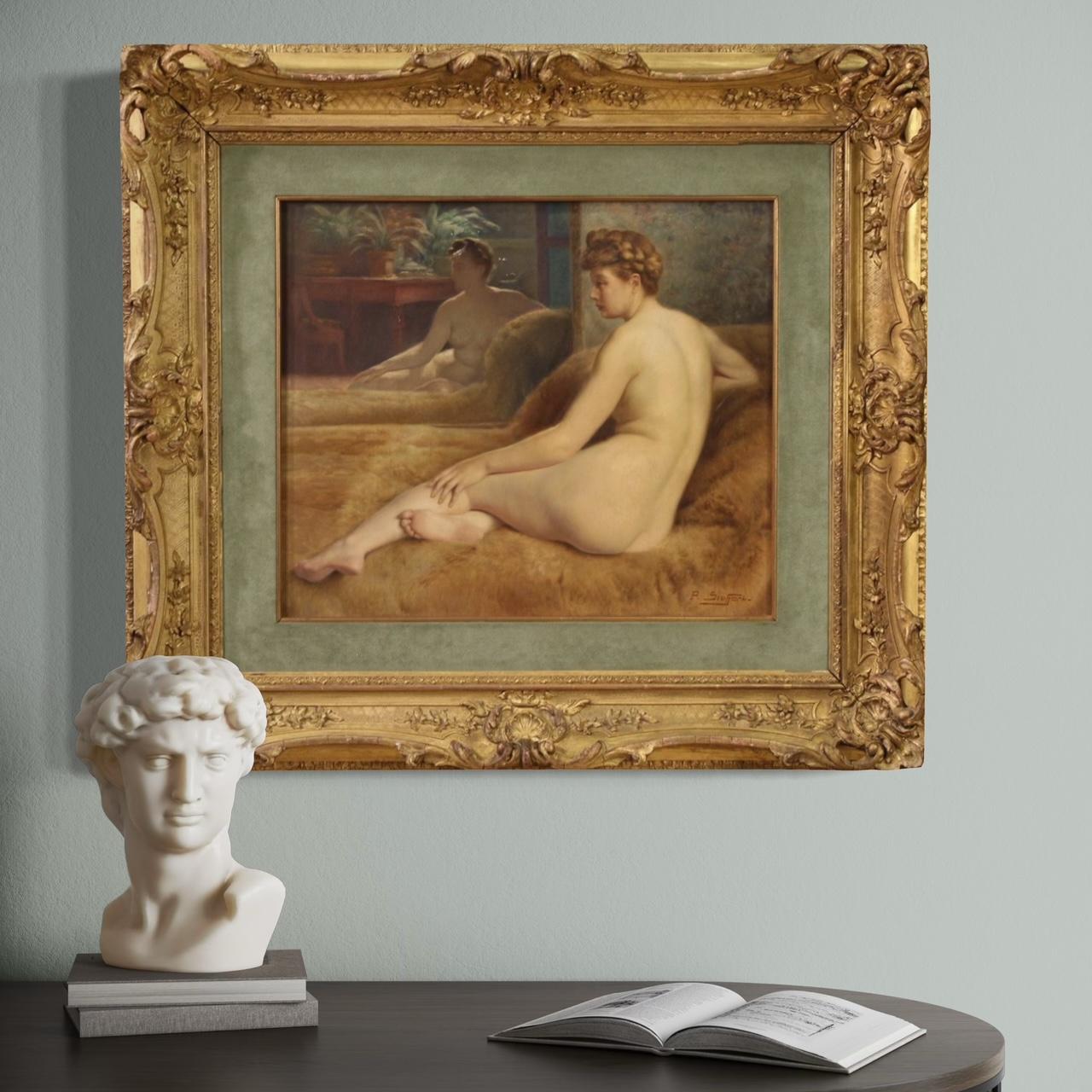 20. Jahrhundert Öl auf Leinwand Französisch weiblicher Akt Gemälde signiert P. Sieffert, 1930 im Angebot 5