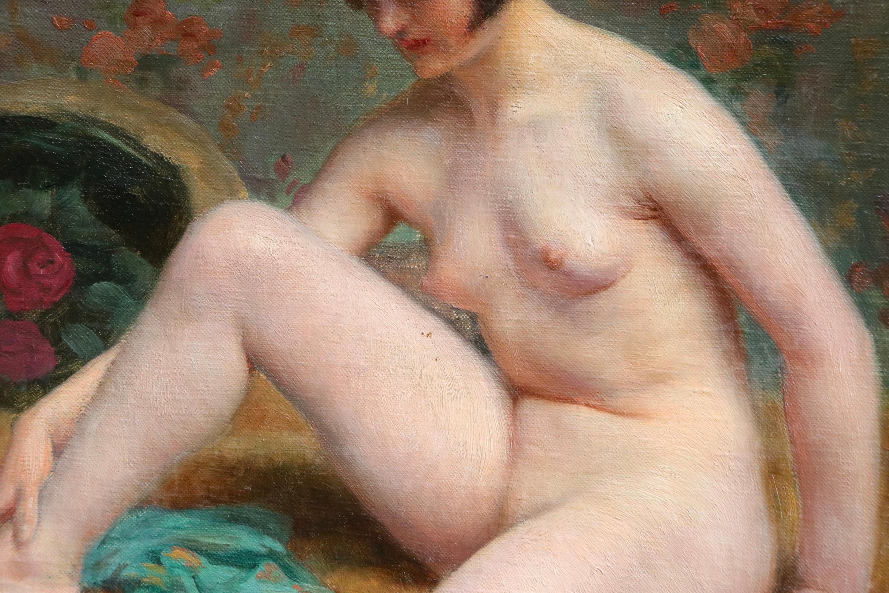 Nude Bather - 20th Century Oil, Woman Figure in Interior by Paul Sieffert 2