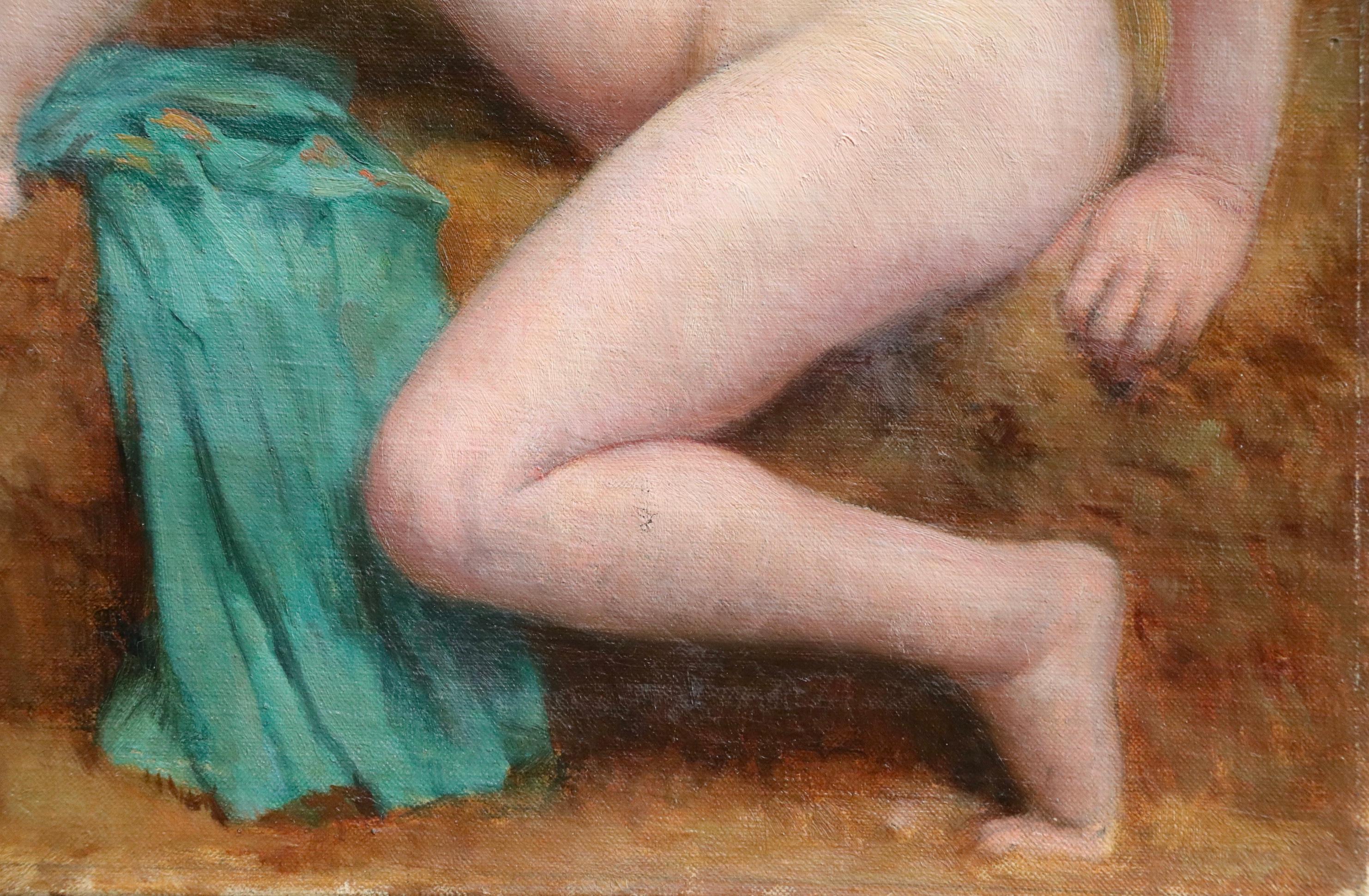 Nude Bather - 20th Century Oil, Woman Figure in Interior by Paul Sieffert 3