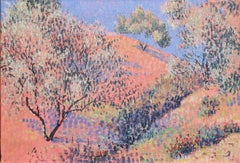 Pointillist View of Olive Trees in a Provencale Landscape, Circle of Paul Signac