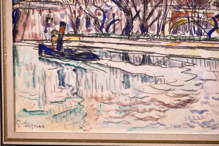 The Seine, Paris - Post Impressionist Watercolor, Riverscape by Paul Signac 9