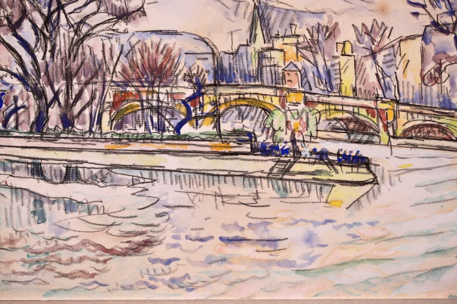 The Seine, Paris - Post Impressionist Watercolor, Riverscape by Paul Signac 8