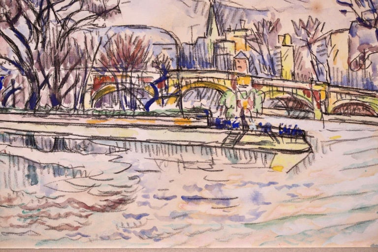 The Seine, Paris - Post Impressionist Watercolor, Riverscape by Paul Signac 11