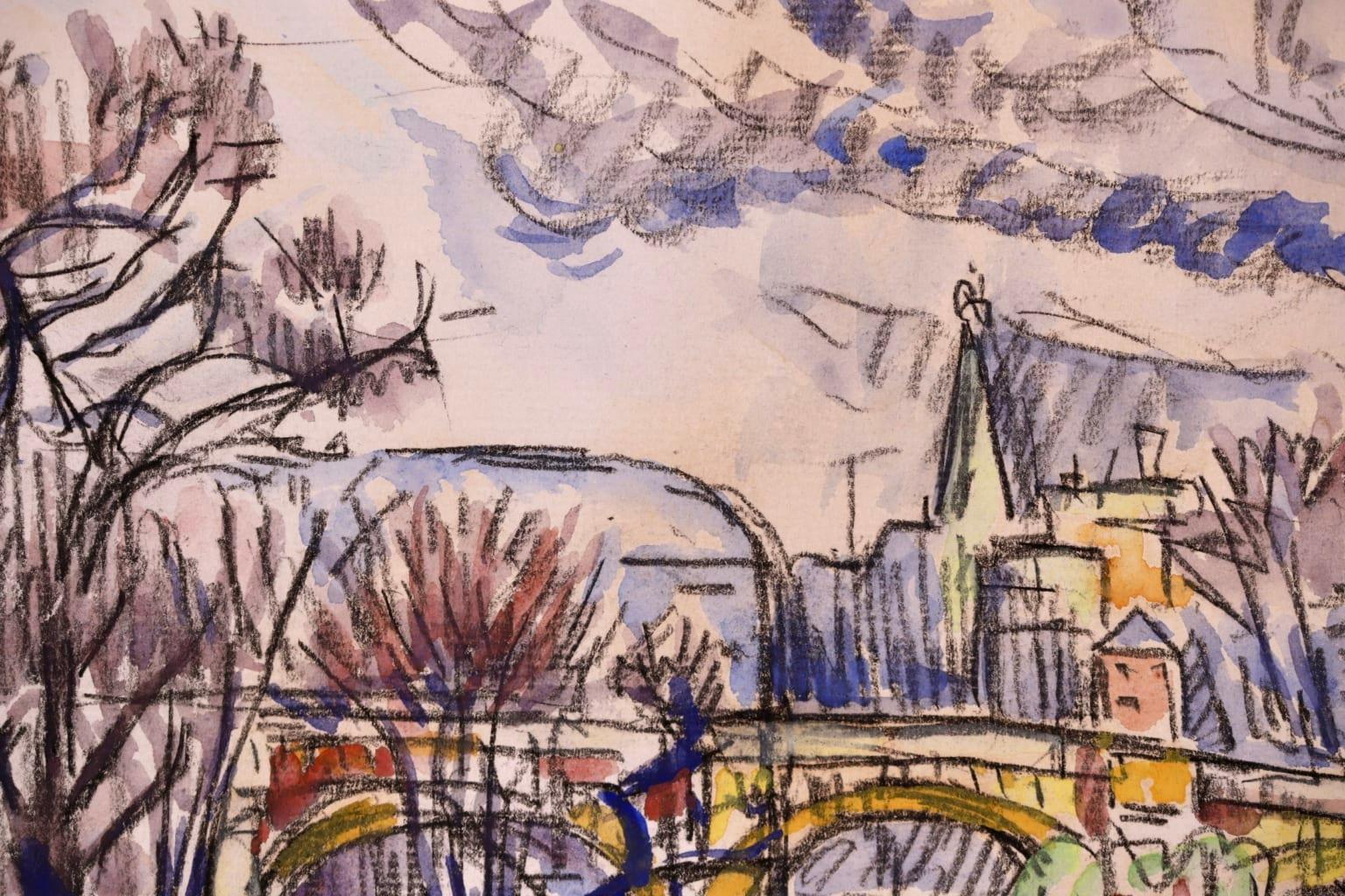The Seine, Paris - Post Impressionist Watercolor, Riverscape by Paul Signac 4