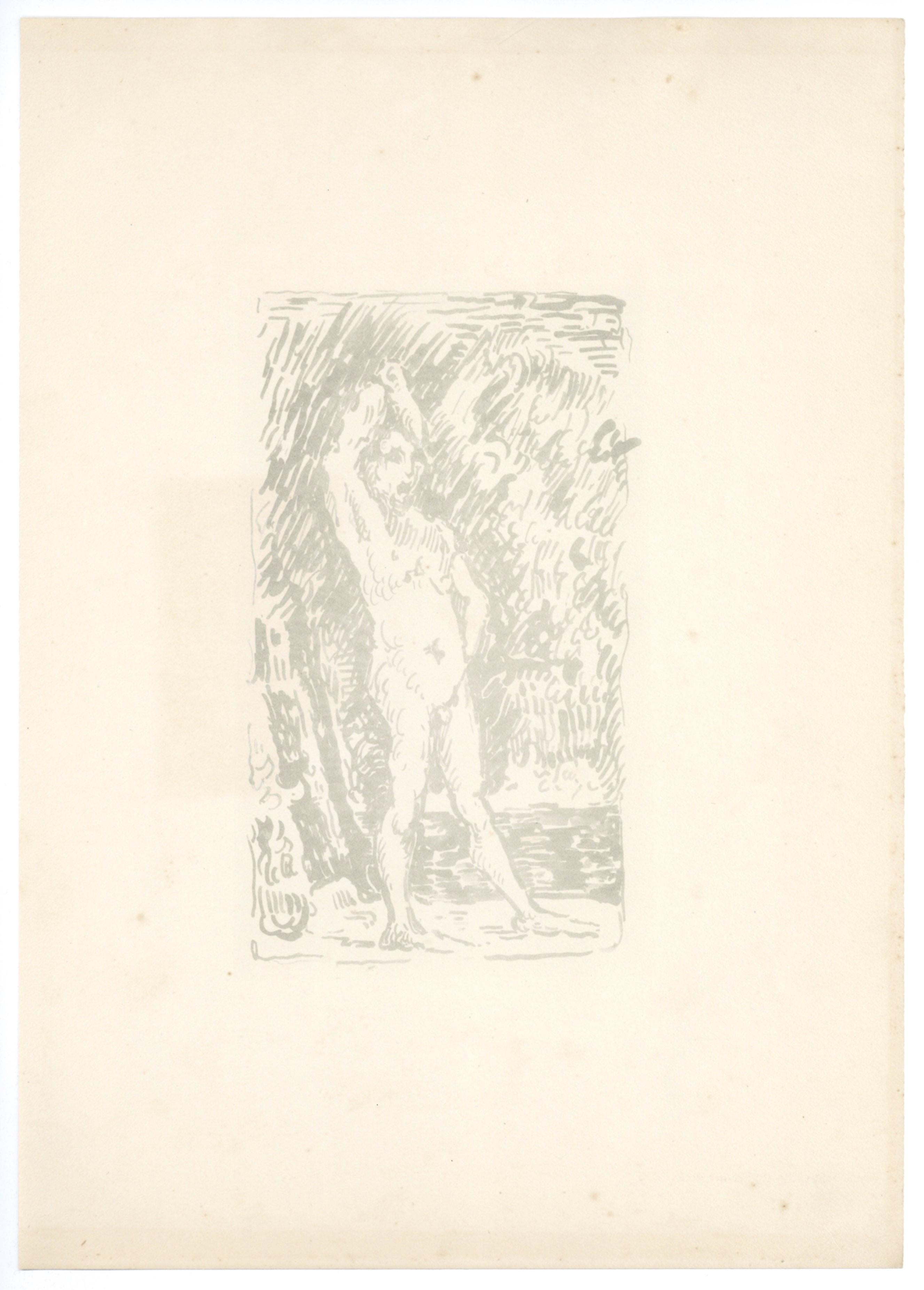 Medium: lithograph (after the drawing). This composition was executed by Paul Signac in homage to Paul Cezanne, printed in 1914 and published in Paris by Bernheim-Jeune for the rare volume "Cezanne". This impression is one of 400 printed on wove